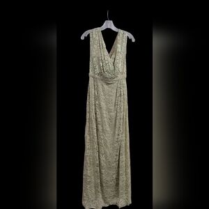 Jade Lace Maxi Dress Mother of Bride Dress  in Cream Or Ecru